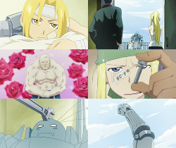 scythesenju:  fma meme: favorite episodes↳ created feelings (3/15) &ldquo;it’s all my fault al lost his body and it’s all my fault. he can’t eat anymore, he can’t sleep, he can’t feel cold or warmth. he’s my little brother and i’m supposed