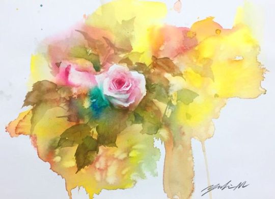秋の終わり(the end of fall) Nob.19.2017 watercolor size:333*242mm (F4) paper:water ford white (細目・300g/m2)