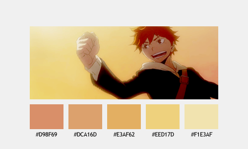 haibariefu:  haikyuu!! ending one [tenchi gaeshi] + color palettes 