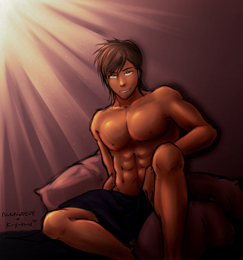 k-y-h-u:  spontaneous Korro collab with with my waifu nikoniko808 she did the lineart while I colored the thing~ There isn’t enough Korro fanservice in the world tis a shame   even rule 63~ korra/korro is hot < |D