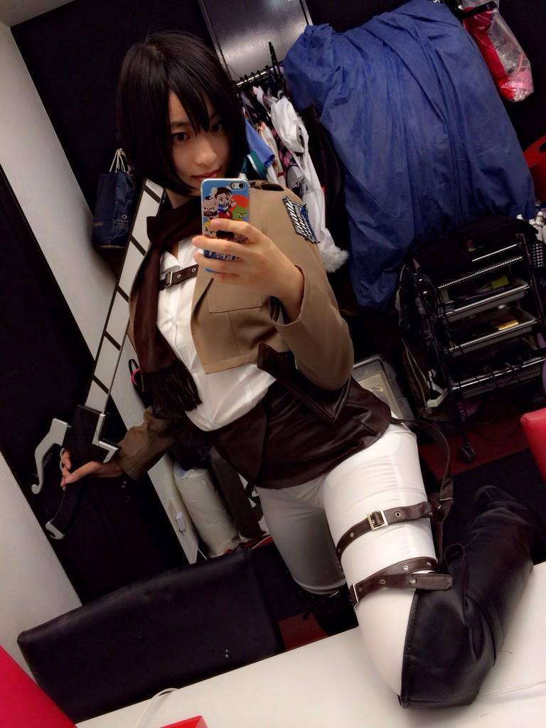 kuudererules:  Yuka Kuramochi cosplay as Mikasa Ackerman from Shingeki no Kyojin