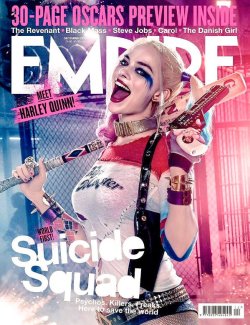 cosplay-galaxy:  Margot Robbie as Harley Quinn on the cover of Empire Magazine, December 2015