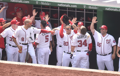 Cool bat, home run and the helmet grab.