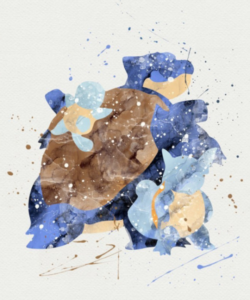 retrogamingblog: Starter Pokemon Evolution Watercolors made by Dragon-Fly