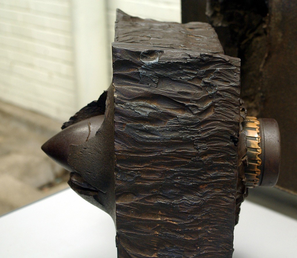 museum-of-artifacts:  Armor piercing shell from a 17-pdr gun embedded in a section