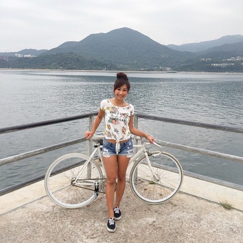 fixiegirls: Repost from @flo___ce #taipo#waterfront#bike#biking#bicycle#cycling#hkgirl#hk#hkig#hkige