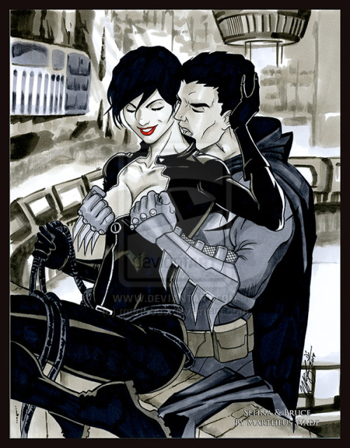 blackbatpurplecat:  Selina and Bruce by Martheus Wade by martheus