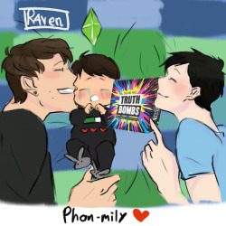 doubledumbartblog:  you didn’t saw that coming did you? *smugface*IT HAS TO BE DONE!!!guess who get a baby brother/sister?PHAN- MILY (family)The Howlters draw by: Ren