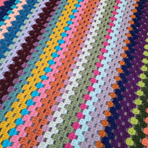 My Granny Stripe Blanket is done! I already have a free pattern out for this one. I’m remaking