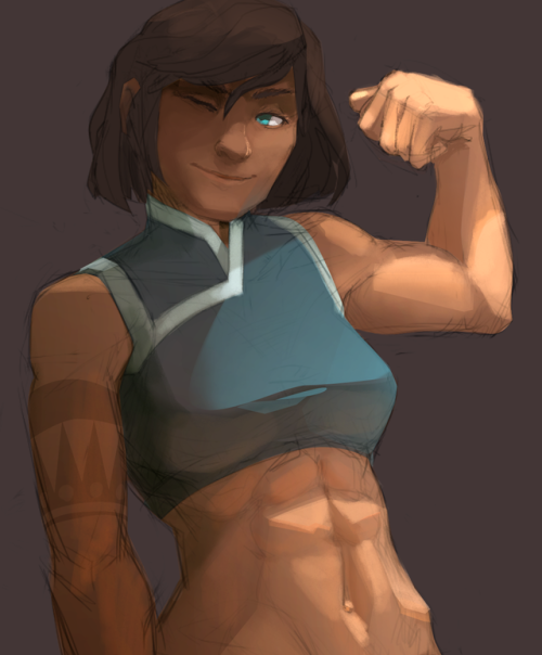 txepvi:Here’s a very rough and self-indulgent korra piece to kick off the gayest month of the yearth