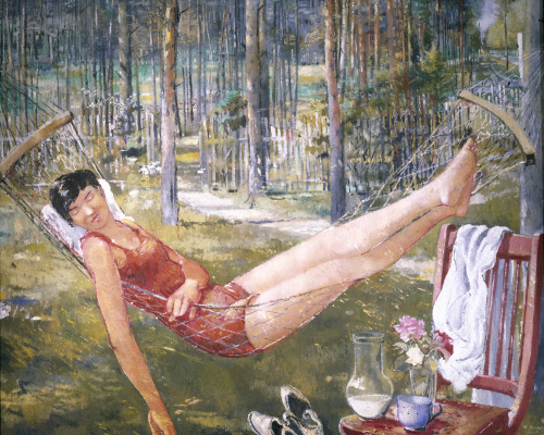 heartsoul1975: Yuri Pimenov - Woman in the Hammock 1934