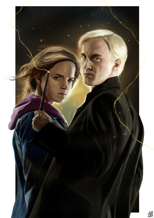  Dramione | “Protect at all costs” LUMOS! Hello all! This art is dedicated to all Harry 