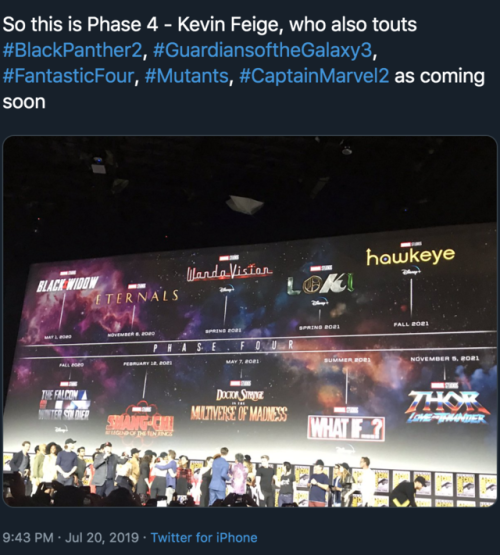 fyeahmarvel: FANTASTIC FOUR, CAPTAIN MARVEL 2, SPIDER MAN 3, THE X-MEN, GOTG 3 AND BLACK PANTHER 2 A