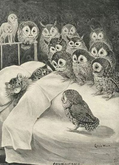 providencepubliclibrary: The esteemed Louis Wain., with “Cats’ NIghtmare.”