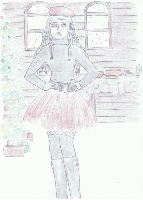  So Santa’s gift to Xania was this wonderful outfit. At the heart of it was a wonderful red tu