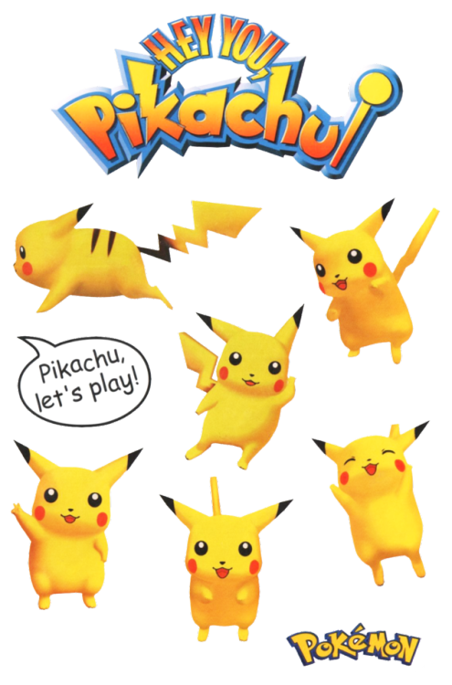 transparentstickers:Hey You Pikachu! promotional stickers by Nintendo of America, released in 2000