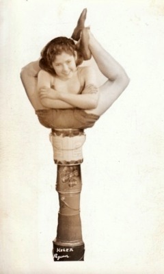 Young Helen poses on a stack of Paint Cans, 1930.