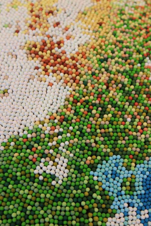 this-love-is-trauma:megablaziken:junkculture:A World Globe Made Out of Thousands of Individually Pai
