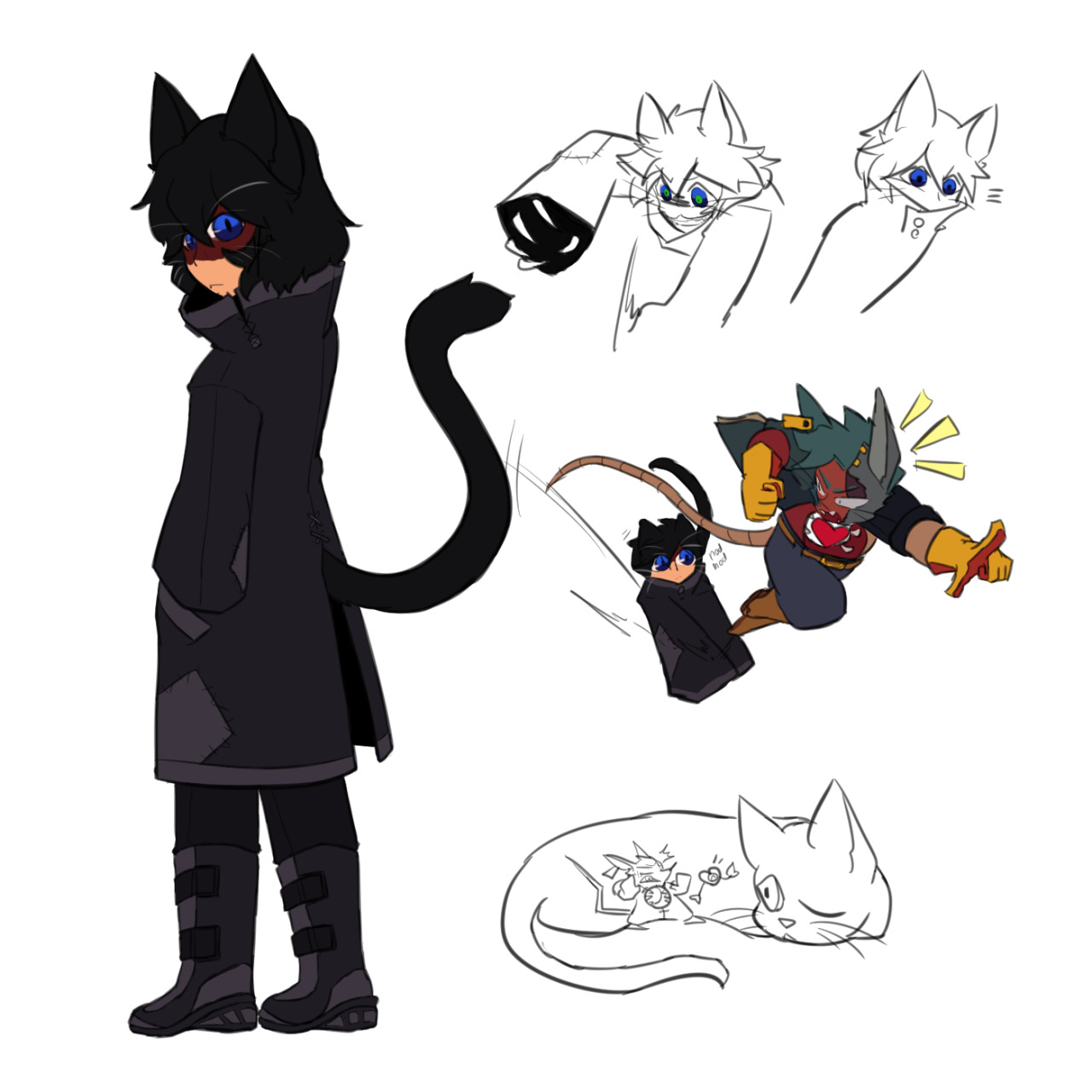 Did I just make a gijinka for the Dark Fear/Jack from Mad Rat Dead?? yeah I did
  Cats are my weakness guys I'm sorry