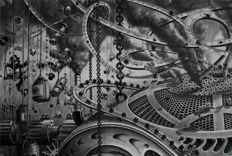 opticallyaddicted:  Samuel Gomez Draws a 90-Square-Foot MasterpieceBorn in Santo