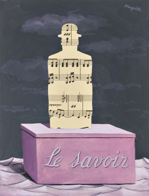 kafkasapartment:L'Usage de la parole, 1961. René Magritte. Gouache and collage on paper 