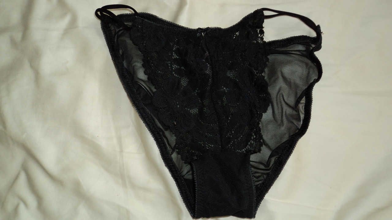 bapclub:  Sexy blonde milf Customer of mine left these sexy black  lace panties