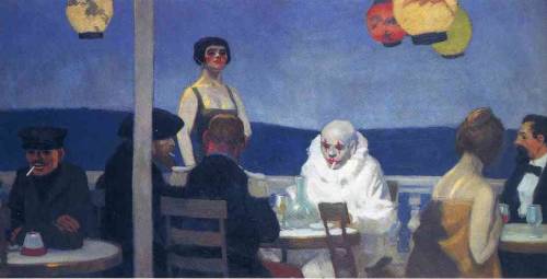 artist-hopper: Blue night, 1914, Edward HopperMedium: oil,canvas