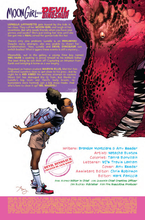 mahdialynn: fykamalakhan: PREVIEW: MOON GIRL AND DEVIL DINOSAUR #10 (Release: August 24, 2016)by Amy