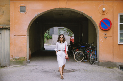 wantering-blog:White Linen Shirtdress in StockholmBy hey pretty thing