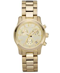 fuckyawatches:  Michael Kors Women’s Chronograph Mini Runway Gold-Tone Stainless Steel Bracelet Watch 33mm MK5384