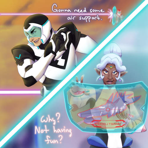 breezycheezyart:Was thinking about S1-S2 shallura dynamics and I would’ve LOVED to see some banter l