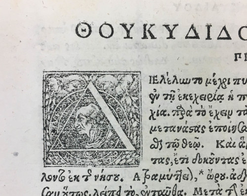 This 1540 edition of Thucydides’s History of the Peloponnesian War is printed in the original 