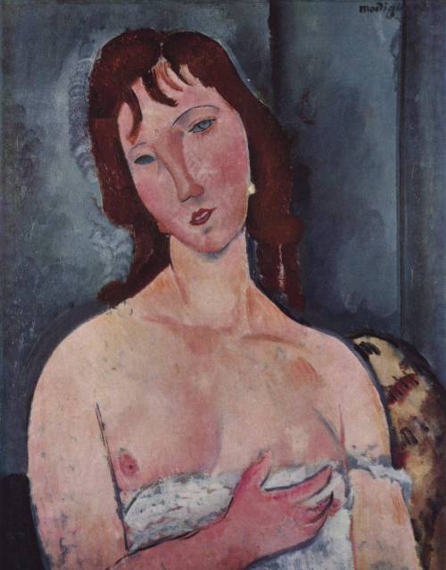 Amedeo Modigliani, Young Woman. 1918, oil on canvas. Bührle Foundation, Zürich, Switzerland. 