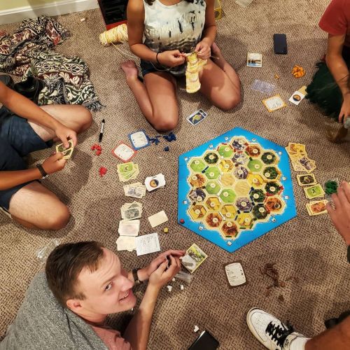 Game On! #friends #family #fun #boardgames #ftw #ifyoubuildit #catan #settlersofcatan #trade #stone 