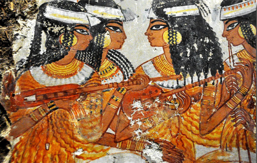 Dancers and musicians from the tomb of Nebamun, 18th dynasty; Reign of Amenhotep III–Akhenaten