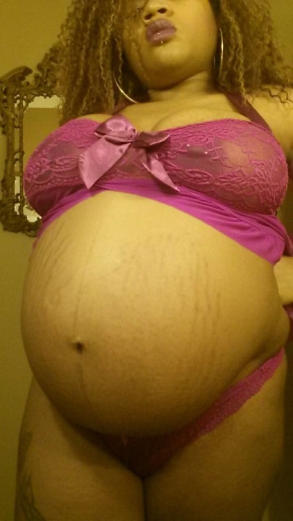 lovemesomepregnantbitchez: PREGGO LOVERS! MILK LOVERS!! EBONY GODDESS WORSHIPPERS!!!  THIS is Goddess Cherry!  She has THREE WEEKS UNTIL SHE POPS!  She’s ready to burst, but has more than enough freak left in her for anyone who wants it!    The question