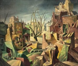 thunderstruck9: Walter Nessler (British, born Germany, 1912-2001), Surreale Stadtlandschaft (London) [Surreal Cityscape (London)], 1943. Oil on canvas, 66.2 x 79 cm. via jareckiworld 