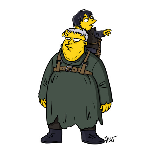 drawthesimpsons: Hodor and Bran Stark from “Game Of Thrones” / Simpsonized by ADN Hoooodooor!