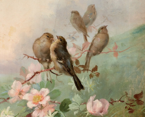 simena:Aurelio Tolosa - Aves y flores (detail)