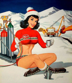 vintage-pinup-girls:  Vintage pinup girl by Bill Randall.