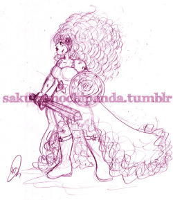 sakuramochipanda:  Rose Quartz Sketch I kinda imaged Rose Quartz having a crazy floofy dress that she fought monsters in. (With lots of chiffon and pretty pink colors on the inside) Also boots… cause every girls needs some good butt kicking boots. Gonna