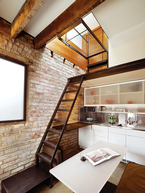 theinterioredge:  A Compact Three-Story Brick Loft in San Francisco Tasked with transforming