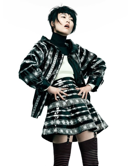 thelingerielesbian: Love. fashioninspirasians: We love this edgy editorial of Rinko Kikuchi for Flau