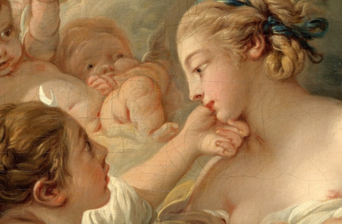 rubenista:Detail of Jupiter, in the Guise of Diana, and Callisto by François Boucher (1763)