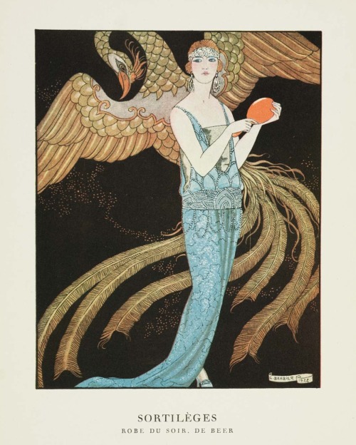 “Sortilèges”Robe du soir, de Beer.Gazette du Bon Ton,Volume 2, No 9, November 1922.Art by George Bar