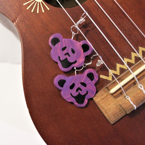 Handmade and painted Grateful Dead Dancing Bear Earrings available atetsy.com/shop/TerrapinPerspecti