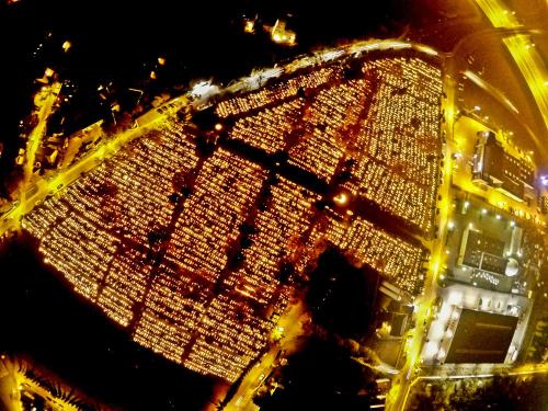 lamus-dworski:Cemetery in Żabikowo, Poland, illuminated with thousands of grave candles for the 1st 