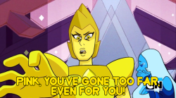 nerd-peridot:  mindareadsoots: I’m sorry, I’ve just got to stop and laugh at Yellow Diamond’s skewed perception. THIS is too far? This is too far. Like, it REALLY hasn’t set in for the Diamonds that Pink was Rose Quartz yet. Everything that Rose