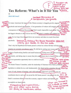 repmarktakano:  When Senate Majority Leader Mitch McConnell writes a deeply dishonest op-ed about the Senate GOP tax plan, there’s only one appropriate response: The red pen.    @dommebadwolff23 