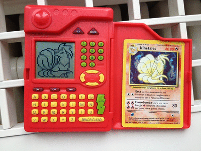 kitsune-anime:My old pokèdex from the first generation of pokèmon :D1995 and it still works!